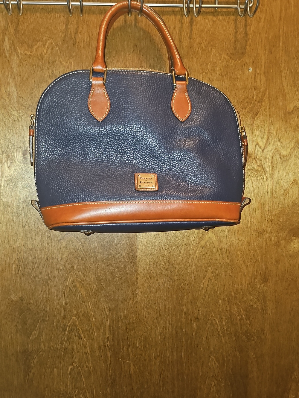 Dooney & Bourke Navy Pebble Zip Zip Satchel
